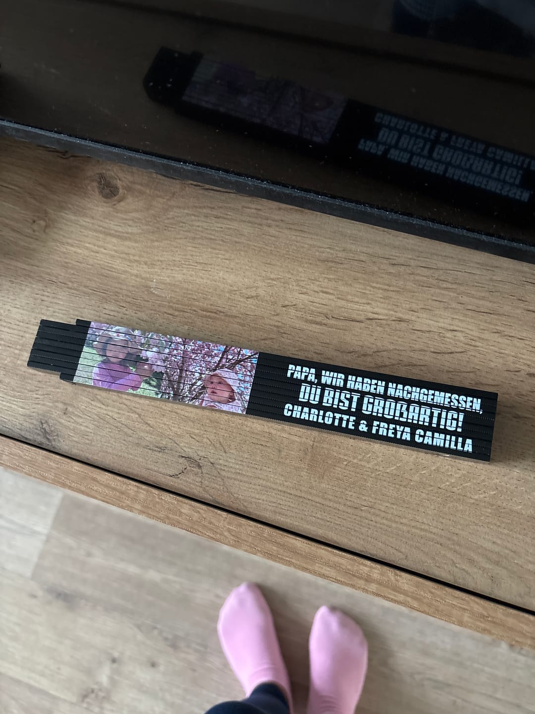 Customer photo review of Unser Papa - Personalisierter Zollstock mit eigenem Foto für Papa und Opa