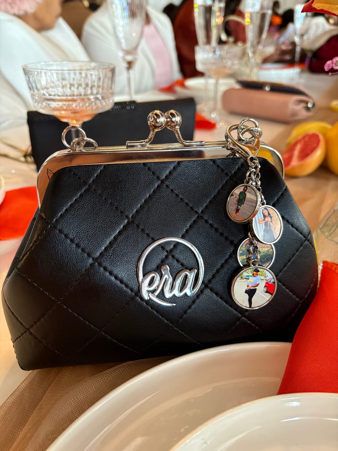 Customer photo review of ERA Mini Kisslock Chain Bag – Black