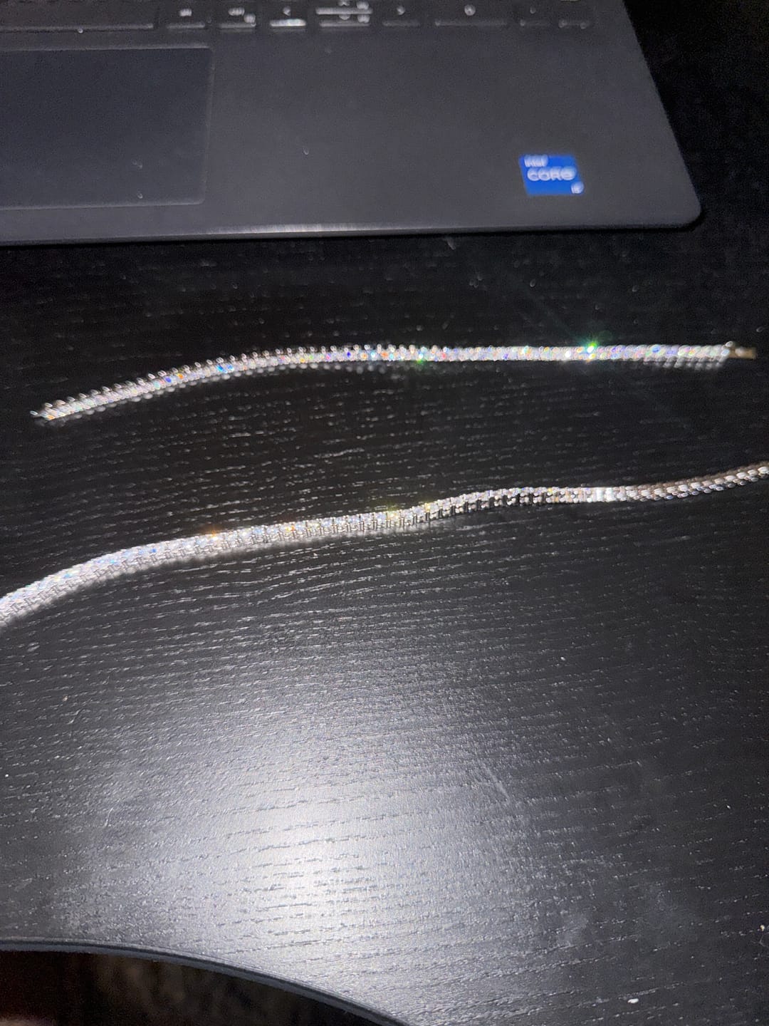 Customer photo review of 3mm Diamond Tennis Chain - 14k White Gold