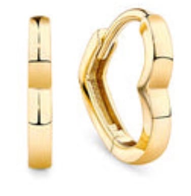 Customer photo review of Heart Huggie Earrings in 9ct Yellow Gold