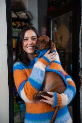 Customer photo review of Snowday Candy-Stripe Knit
