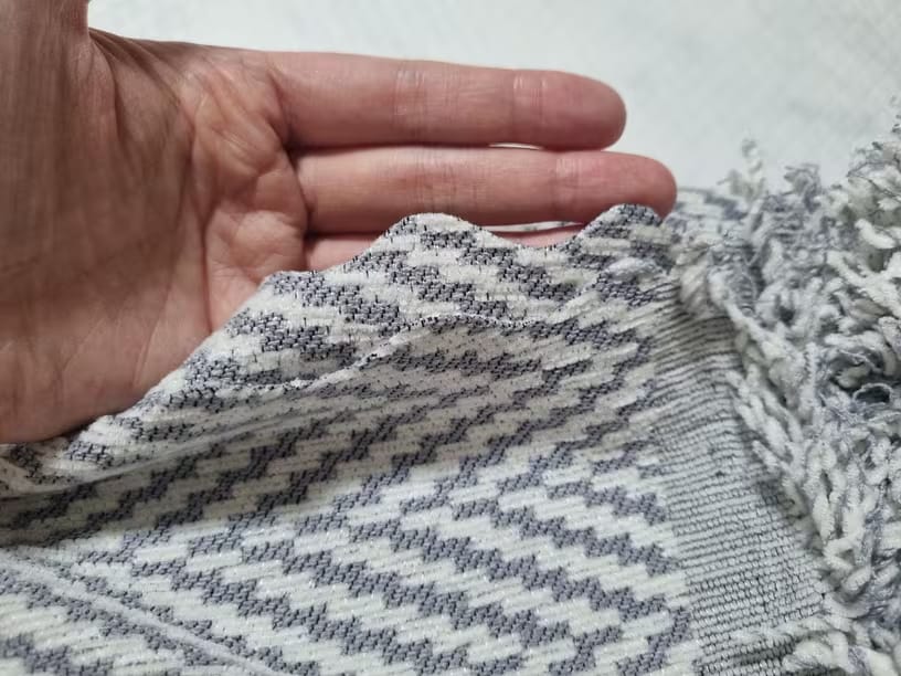 Customer photo review of Herringbone Sofa Cover – Elegant Microfiber Protector
