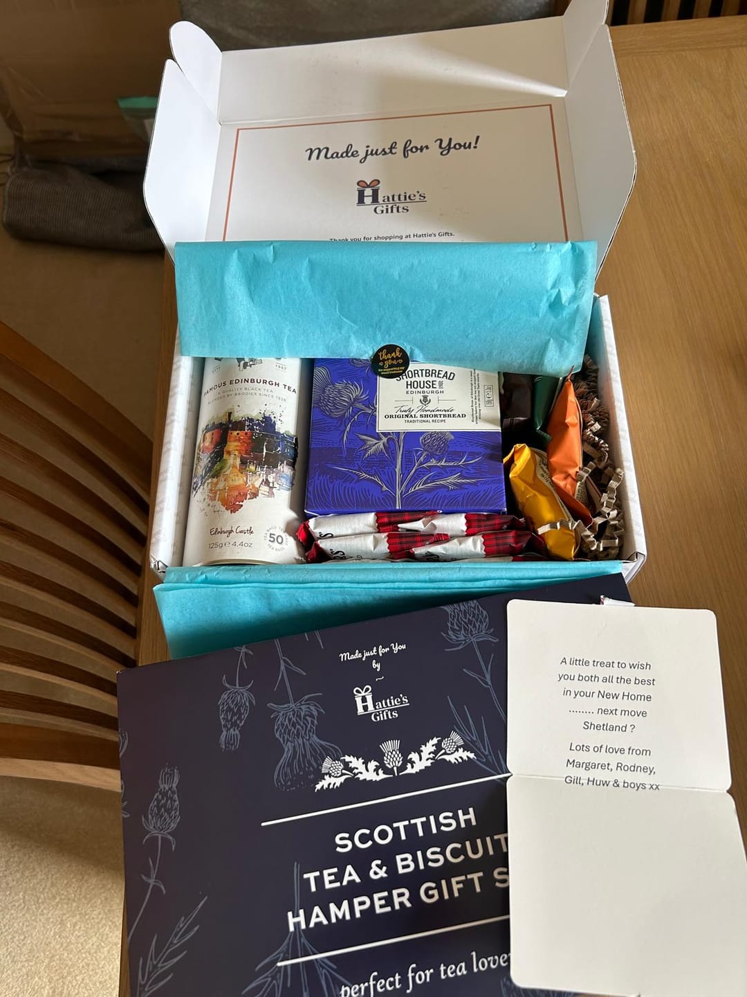 Customer photo review of Scottish Tea & Biscuit Hamper – Thistle Design Gift Set
