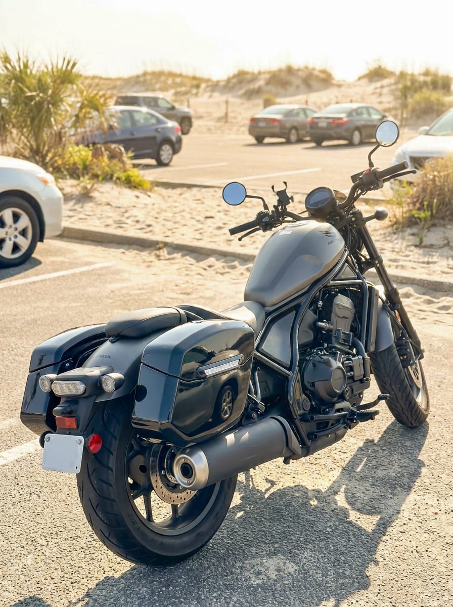 Customer photo review of 24L - Ironclad Quick-Mount Medium Honda Rebel 1100 Painted Hard Saddlebags