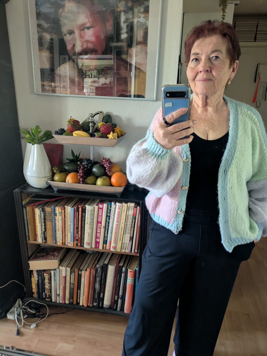 Customer photo review of Pastell Velvet Oversized Cardigan