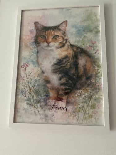 Customer photo review of Personalised Poster With Dog or Cat - Watercolour