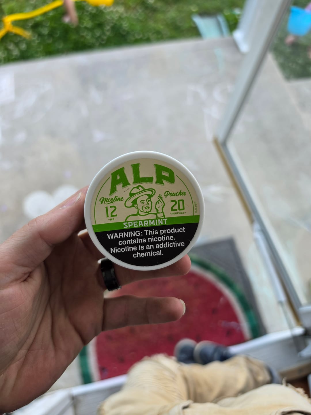 Customer photo review of Spearmint Nicotine Pouches