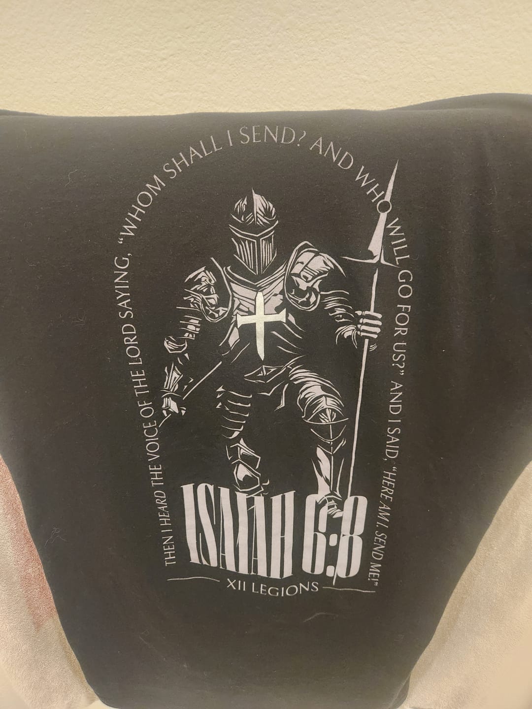 Customer photo review of ISAIAH 6:8 T-shirt