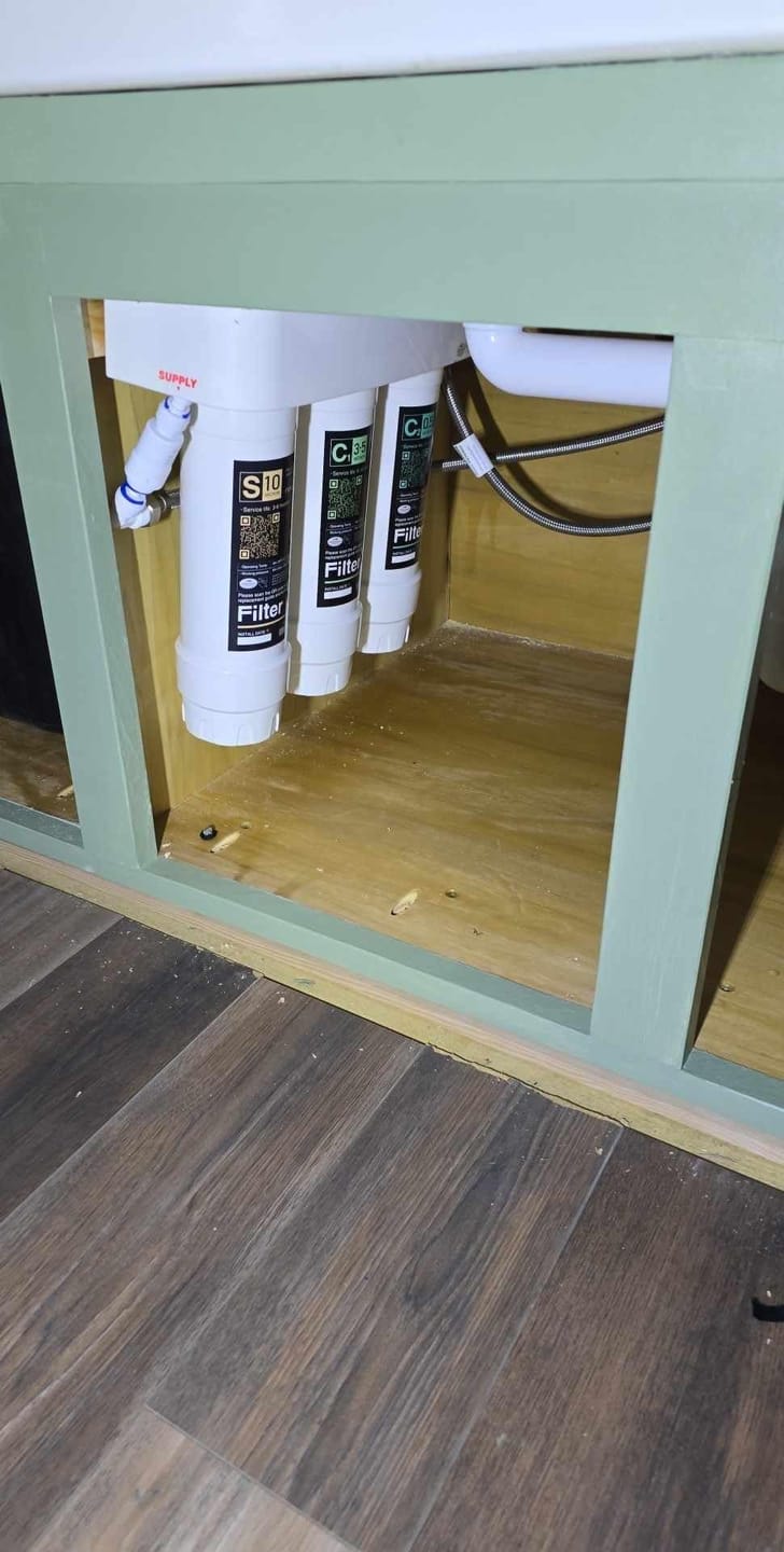 Customer photo review of Frizzlife 3-Stage Direct-Connect Under-Sink Water Filter System, SK99-NEW