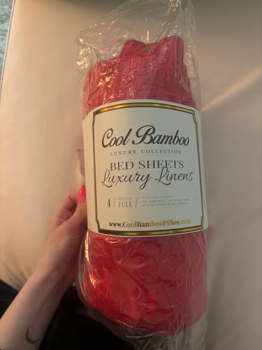 Customer photo review of Red Bamboo Bed Sheets - Cooling Comfort For Modern Bedrooms
