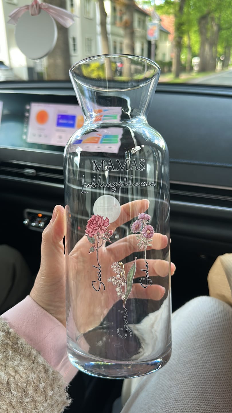 Customer photo review of Mamas Garten - Personalisierte Vase mit Namen und Blumen für Mama und Oma