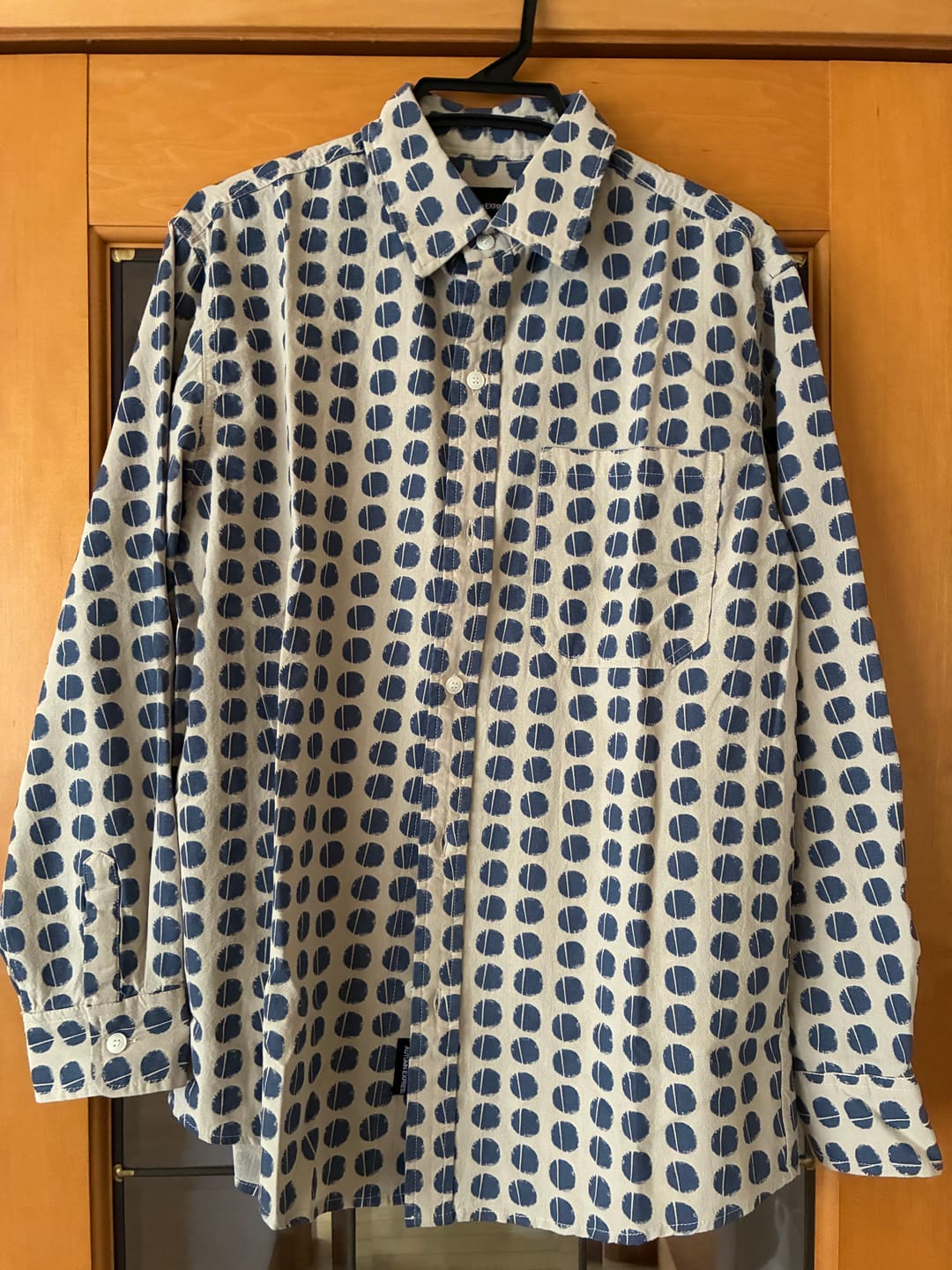 Customer photo review of 和モダン　円形パターン総柄コットン長袖シャツ