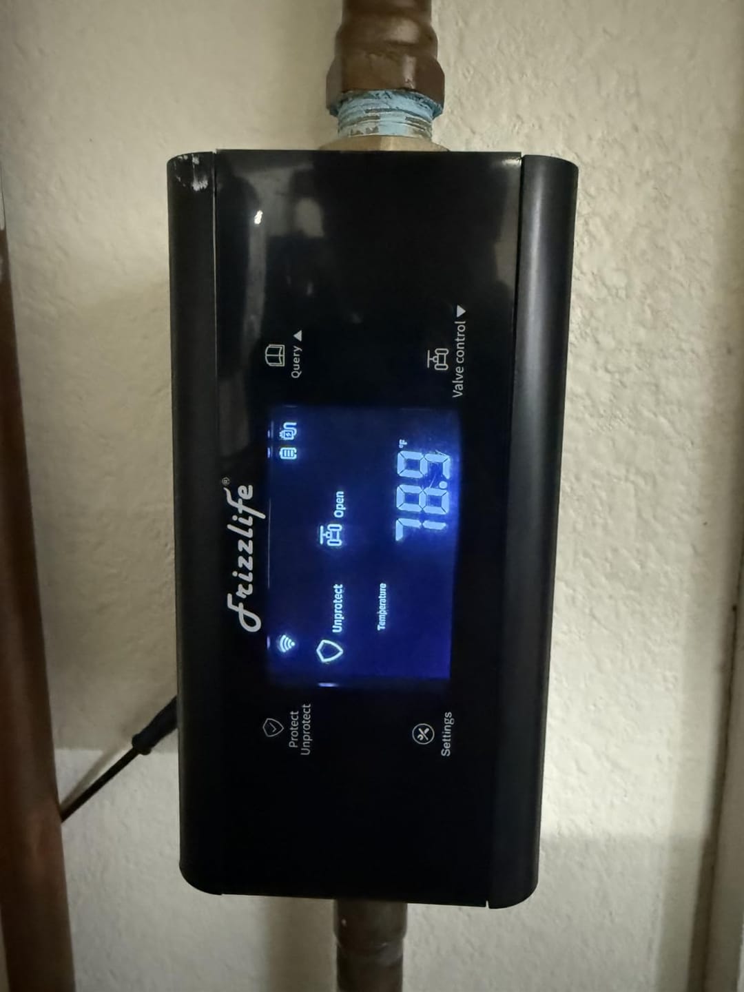 Customer photo review of Frizzlife Smart Water Monitor with Automatic Shutoff Sensor, LP365