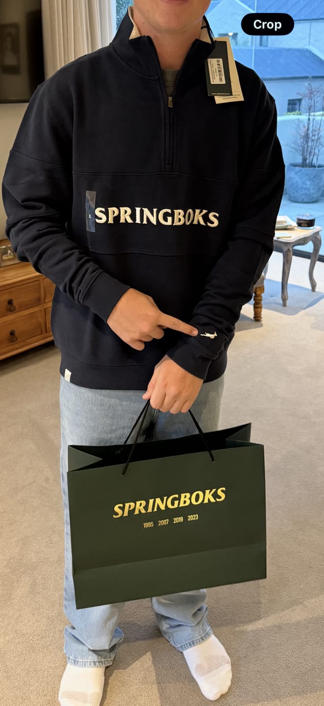 Customer photo review of Springboks Word Quarter Zip Sweat-Navy