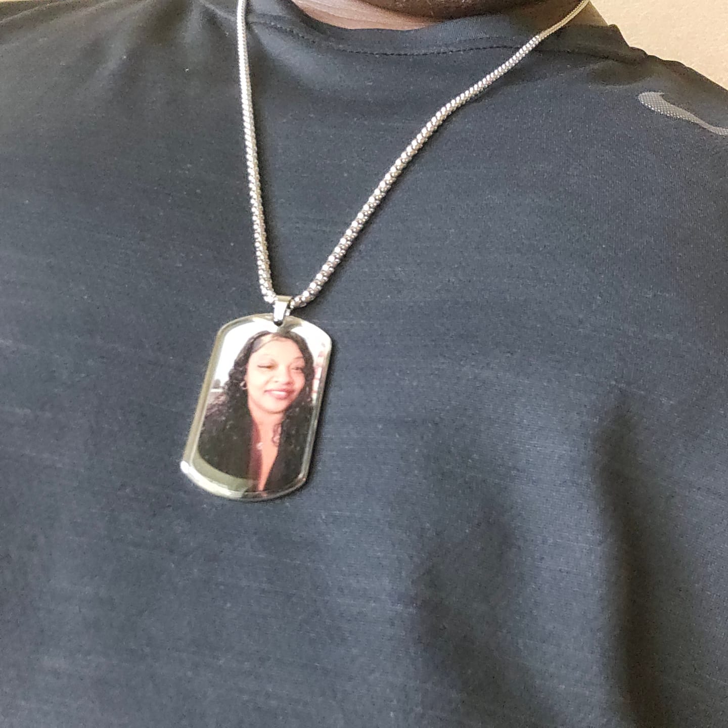 Customer photo review of Photo Engraved Dog-Tag Memorial Gift