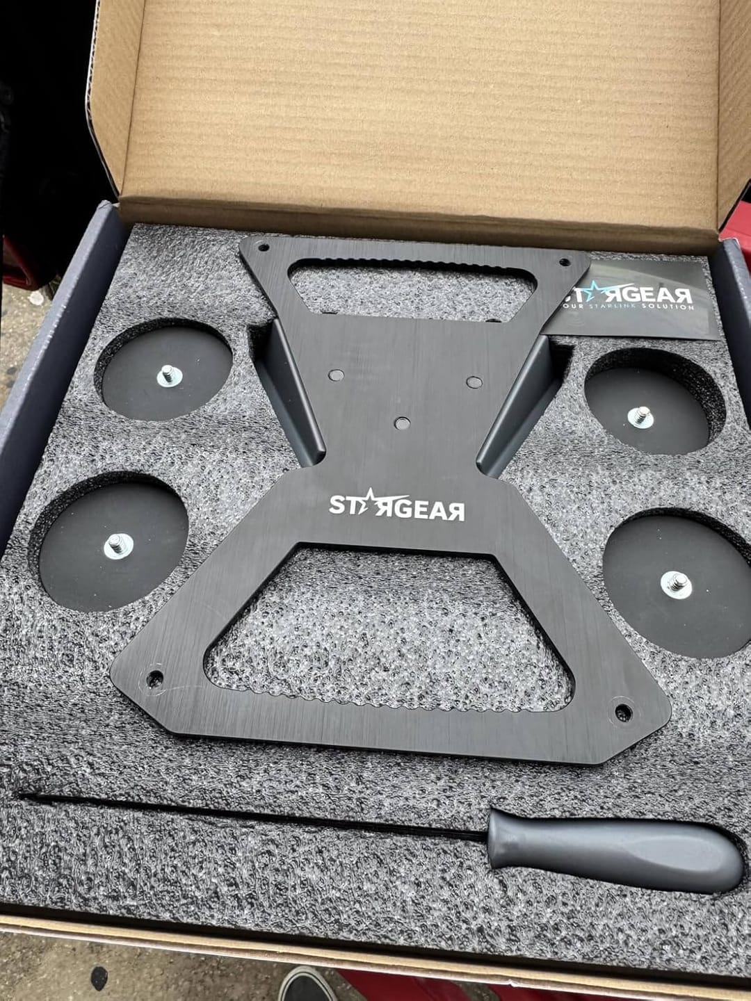Customer photo review of Starlink Mini Magnetic Mount with Quick-Release, 200 lb Strong Magnetic Hold, No-Drilling Vehicle Roof Mount, Starlink Mini Accessories
