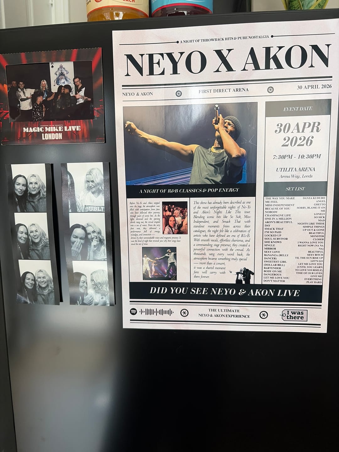Customer photo review of Neyo & Akon - Personalised Newspaper Style Concert Poster