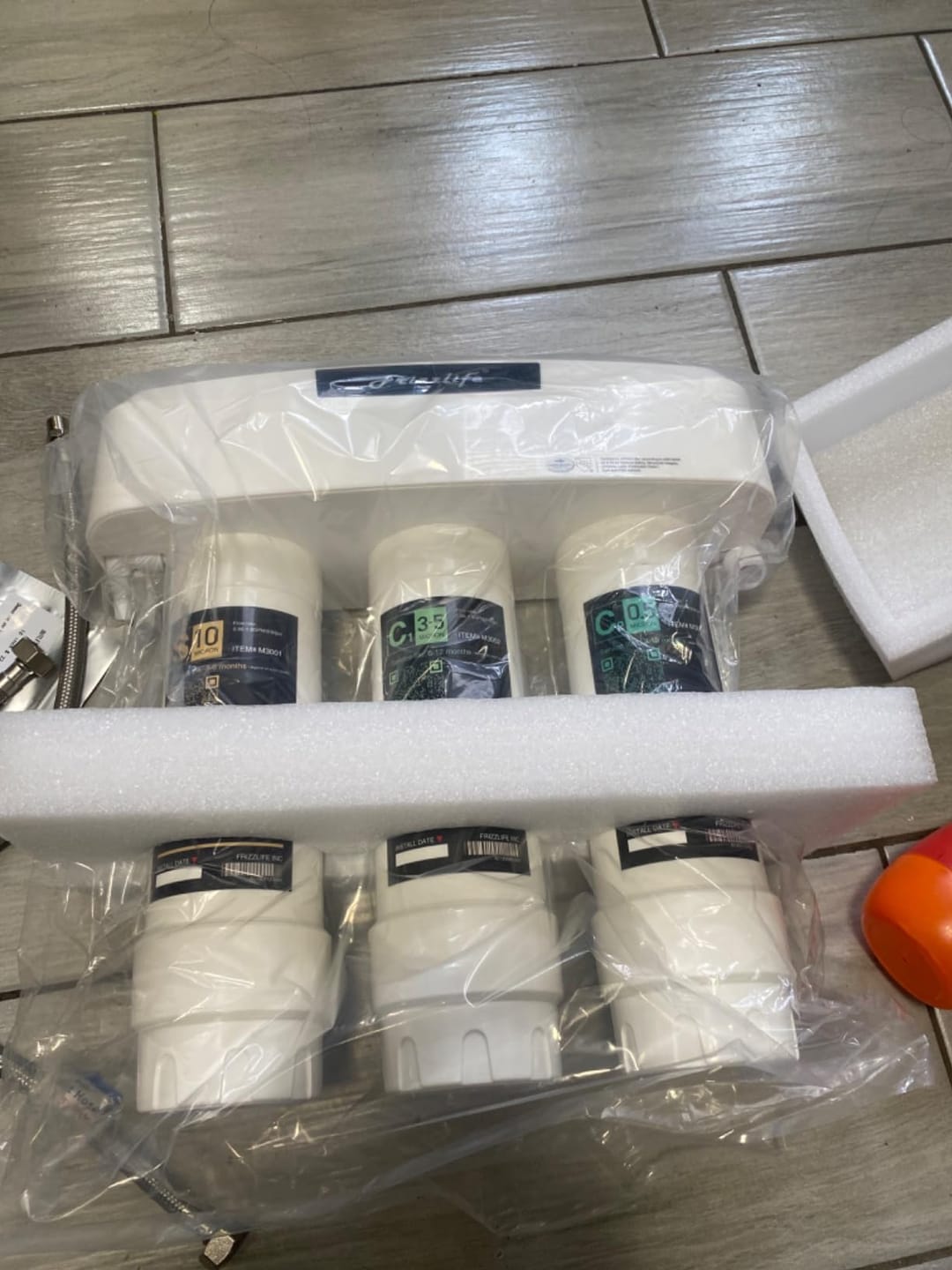 Customer photo review of Frizzlife 3-Stage Direct-Connect Under-Sink Water Filter System, SK99-NEW