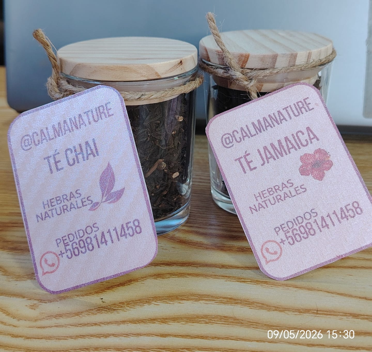 Customer photo review of Pote frasco velas vidrio transparente 90 ml tapa madera