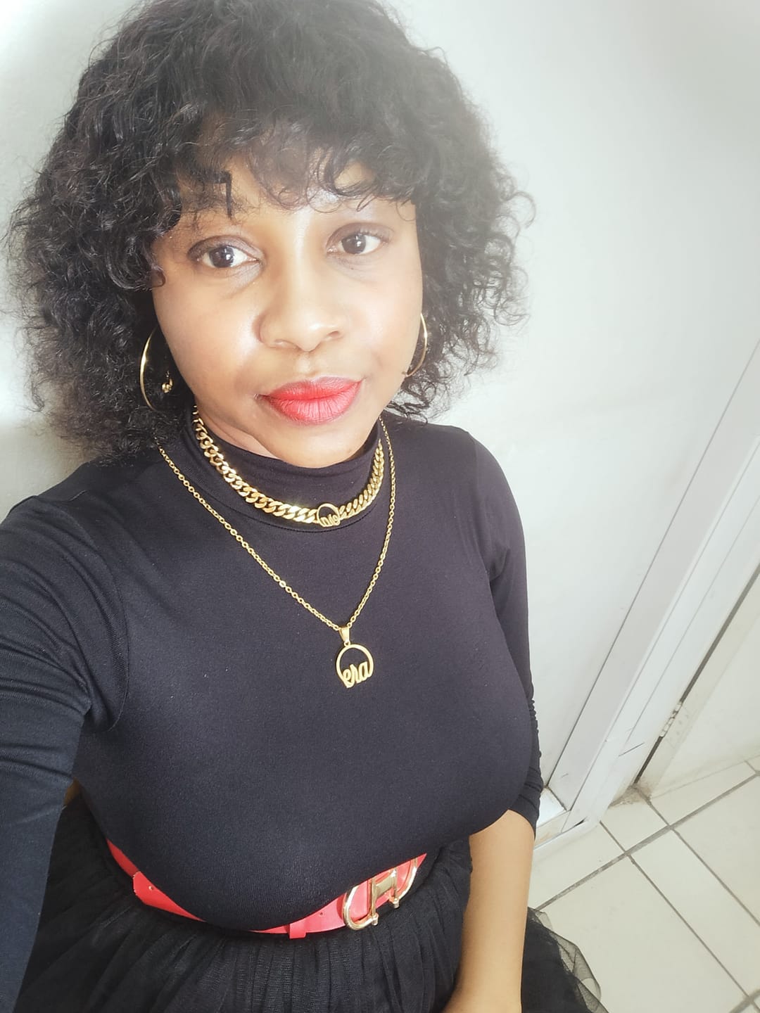 Customer photo review of Silver Precious Logo Necklace