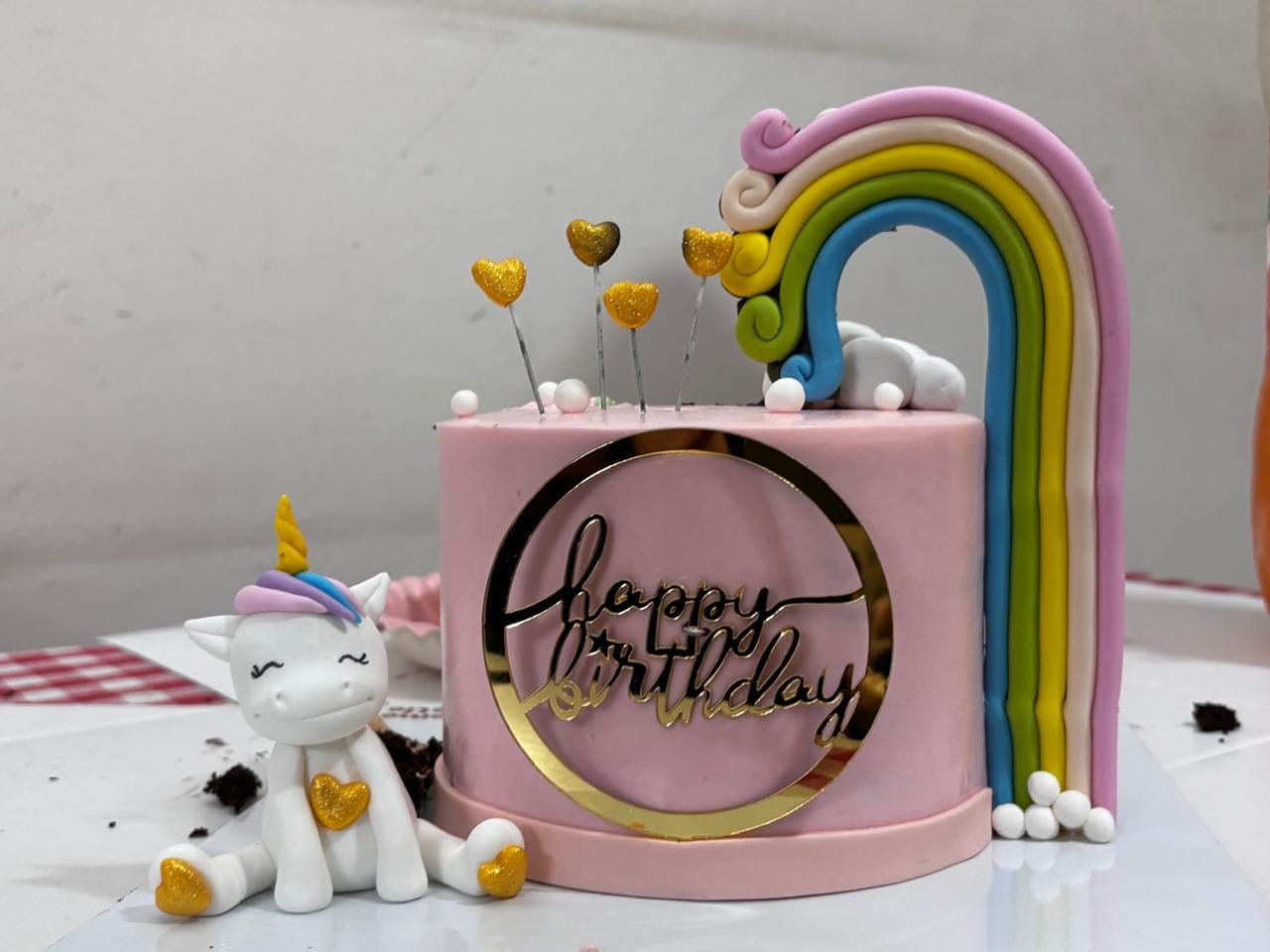 Customer photo review of Birthday Rainbow Unicorn Cake
