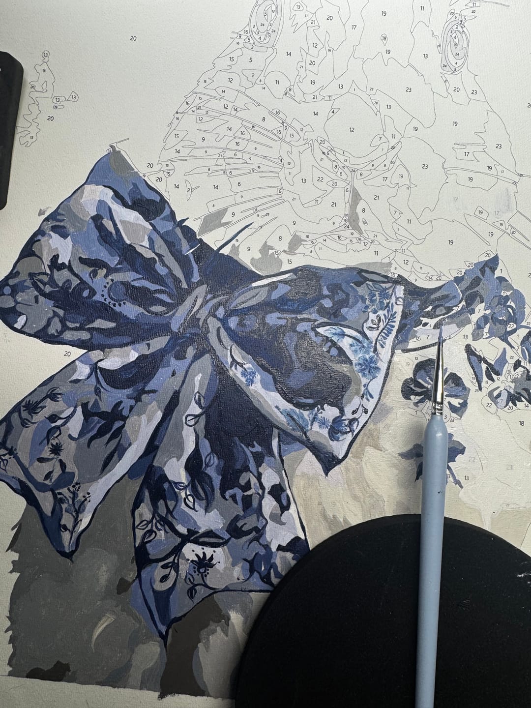 Customer photo review of Delft Blue Bunny | Paint by Number