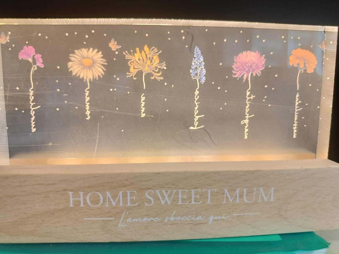 Customer photo review of lI giardino di Nonna - LED Supporto con fiori di nascita per Mamma e Nonna