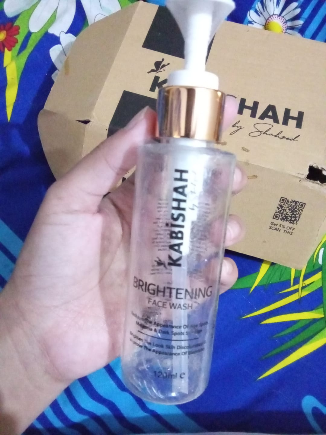 Customer photo review of LuminaBright Whitening Face Wash