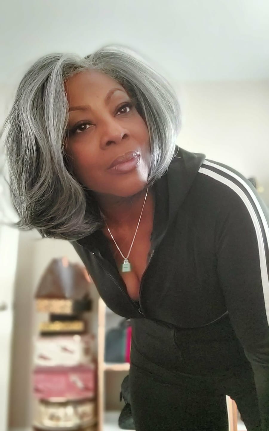 Customer photo review of Sensationnel Curls Kinks & Co Glueless Textured HD Lace Front Wig - Y-PART KINKY CHIC BOB 12" - Kinky Edges