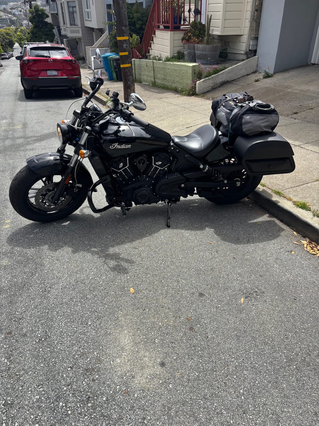 Customer photo review of 28L - Pantheon Medium Quick Mount Indian Scout Sixty Motorcycle Saddlebags