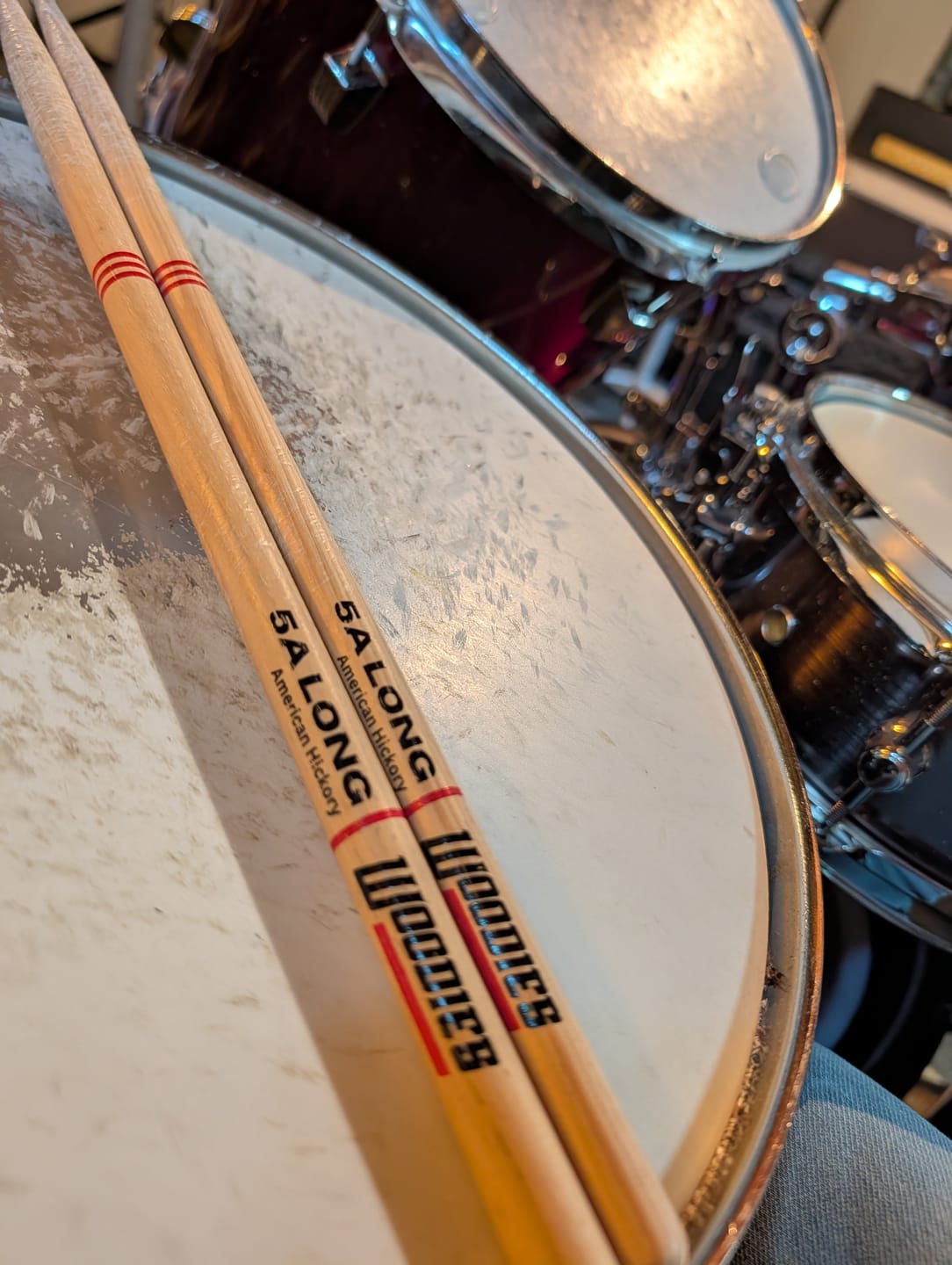 Customer photo review of American Hickory 5A Long Drumsticks