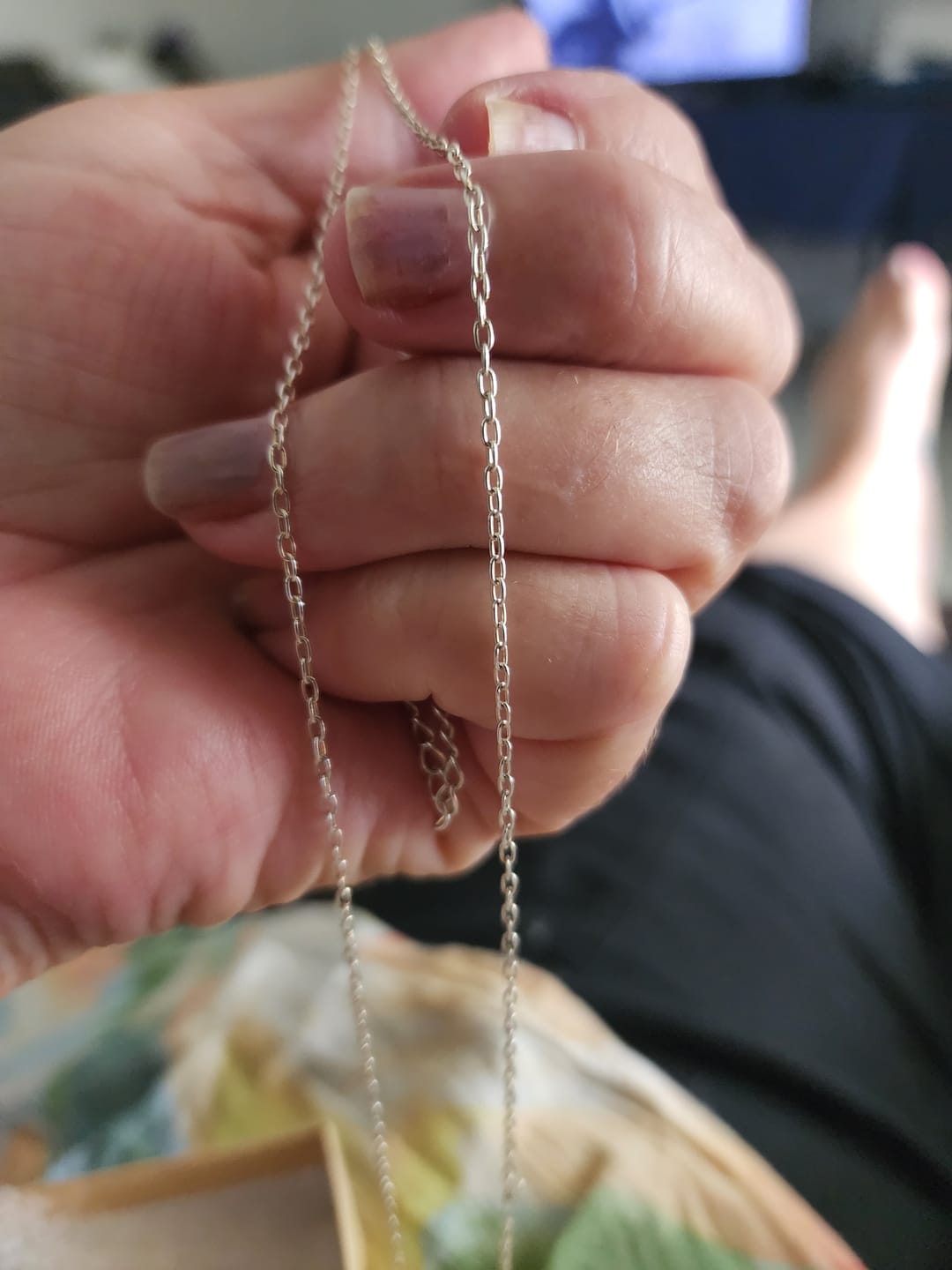 Customer photo review of 925 Sterling Silver Cable Chain Necklace