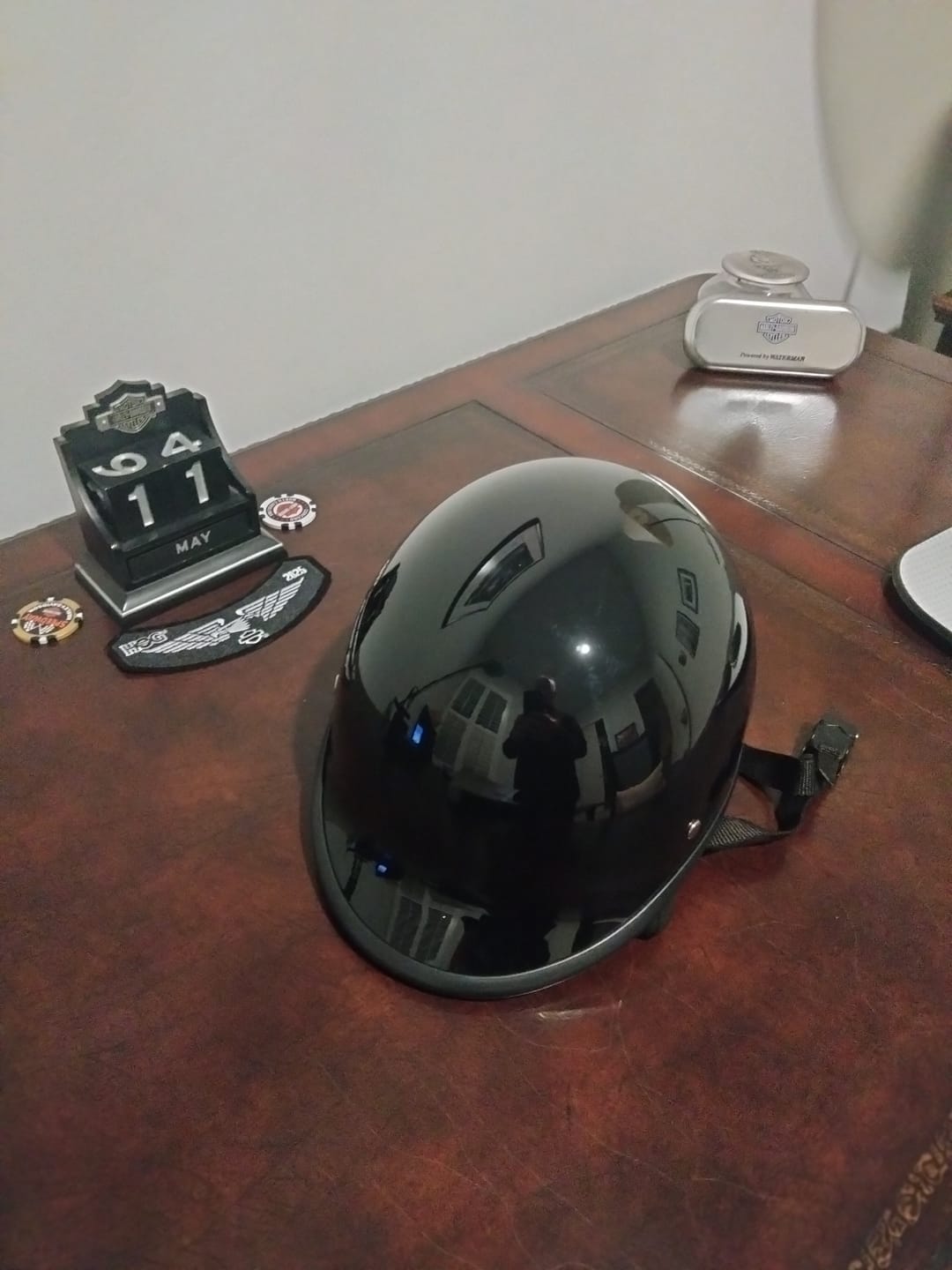 Customer photo review of World's Smallest & Lightest DOT Open Face Polo Helmet- Gloss Black
