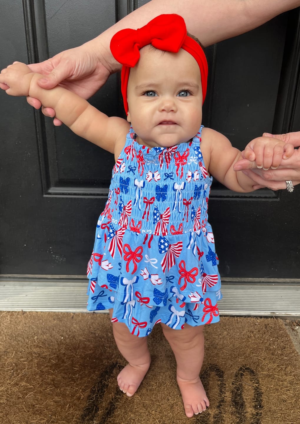Customer photo review of Fourth of July Smocked Romper