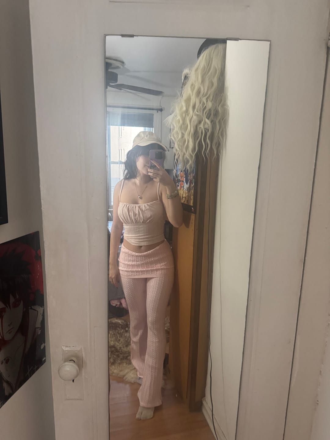 Customer photo review of Colette Cable Knit Fold‑Over Pants