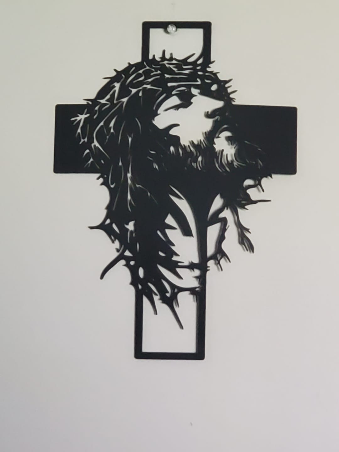 Customer photo review of Christianartworkshop Crown of Thorns Jesus Cross Metal Wall Decor: Heartfelt Faith Statement