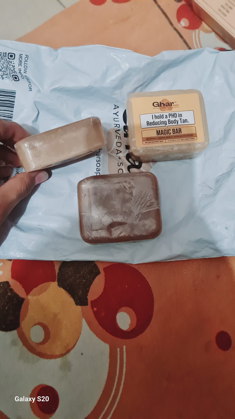Customer photo review of Magic Soap (Sandal Wood and Saffron Soap)