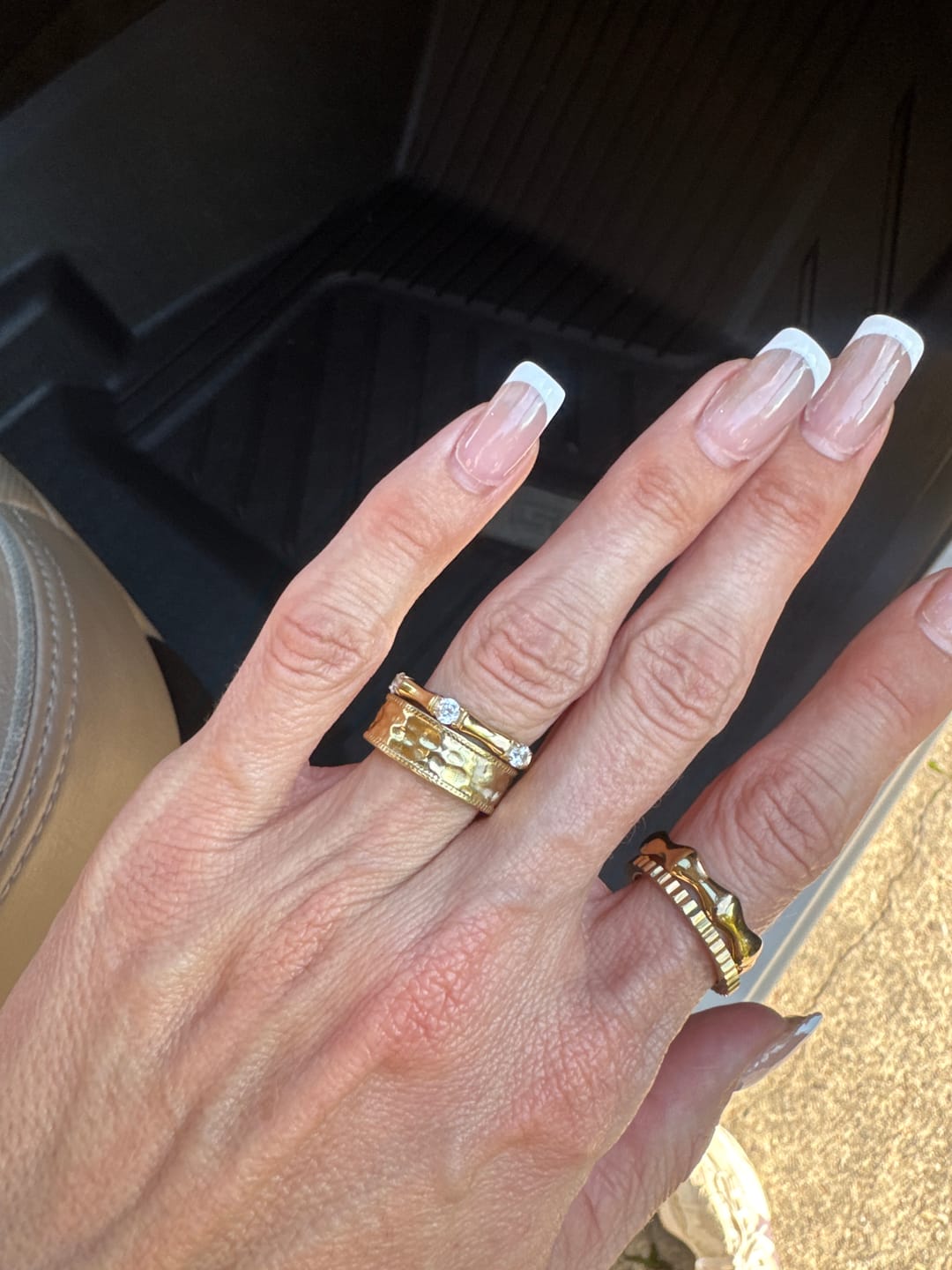 Customer photo review of Bamboo Ring With Stones