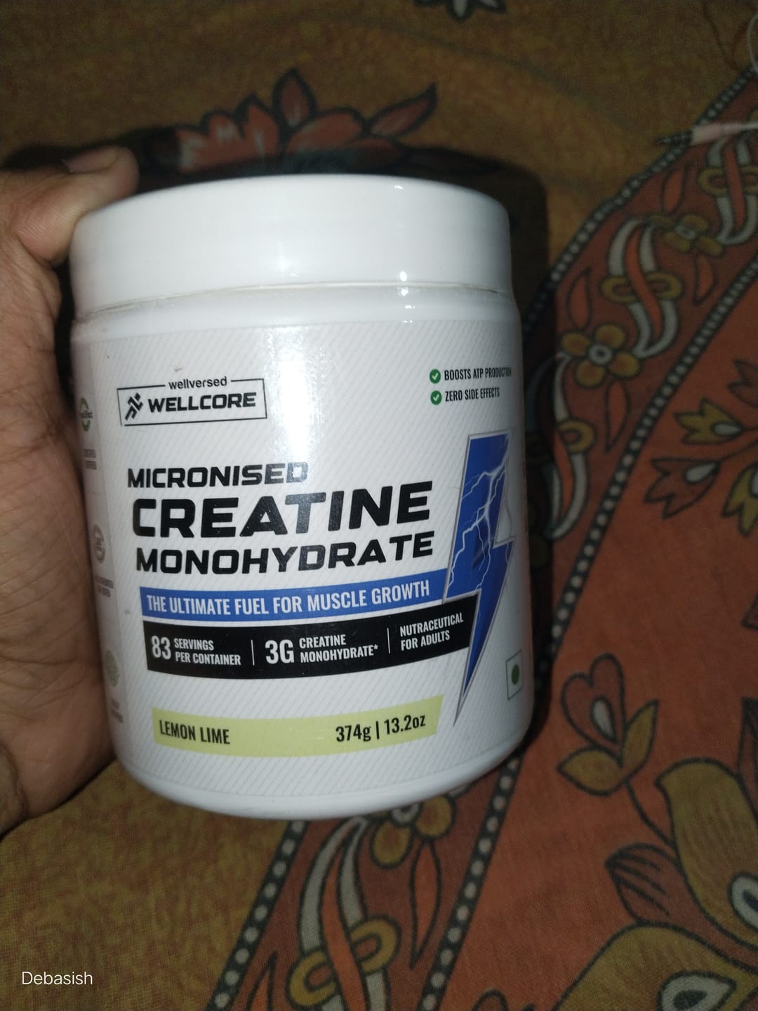 Customer photo review of Wellcore - Pure Micronised Creatine Monohydrate | Lemon Lime (374g, 83 servings)