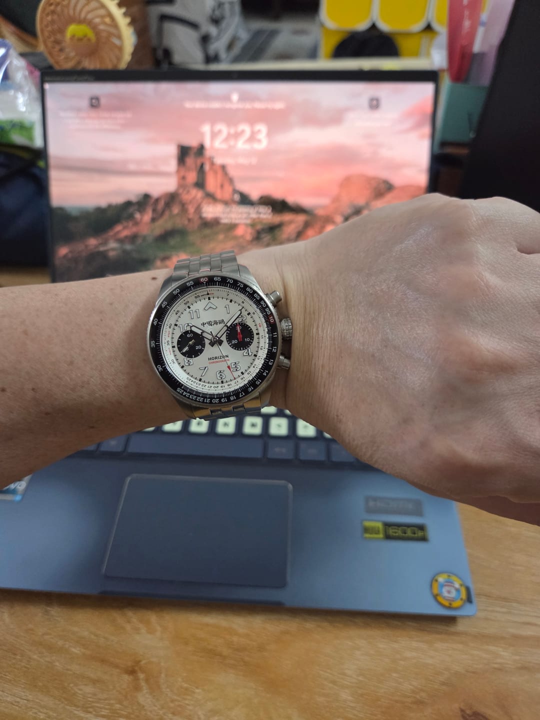 Customer photo review of Aviation Series Tachymeter Chronograph Titanium Alloy Watch 43mm