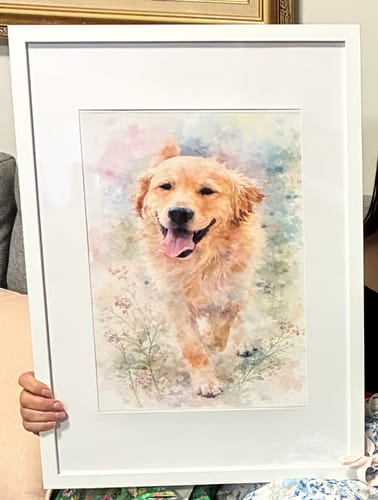 Customer photo review of Personalised Poster With Dog or Cat - Watercolour