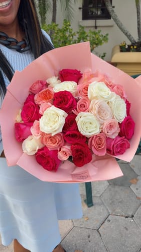 Customer photo review of Red & Pink Rose Bouquet - Mother's Day