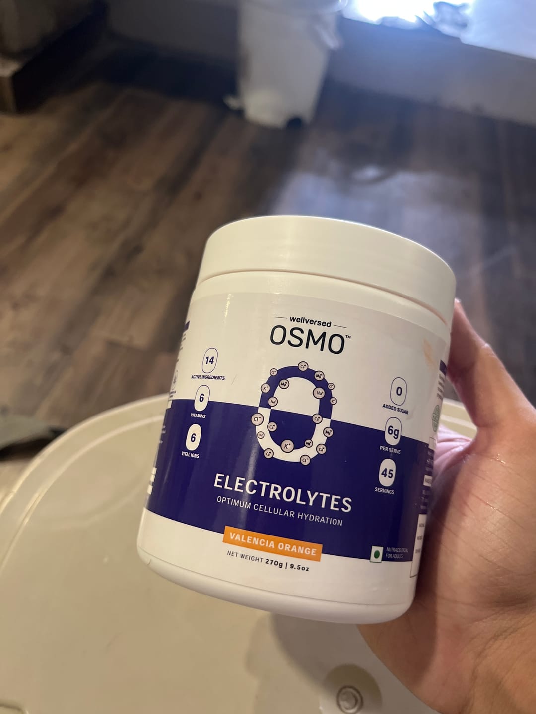 Customer photo review of OSMO - Electrolyte Hydration Blend (Advanced Salts + Taurine & Vitamins) | Valencia Orange Flavour (270g, 45 servings)