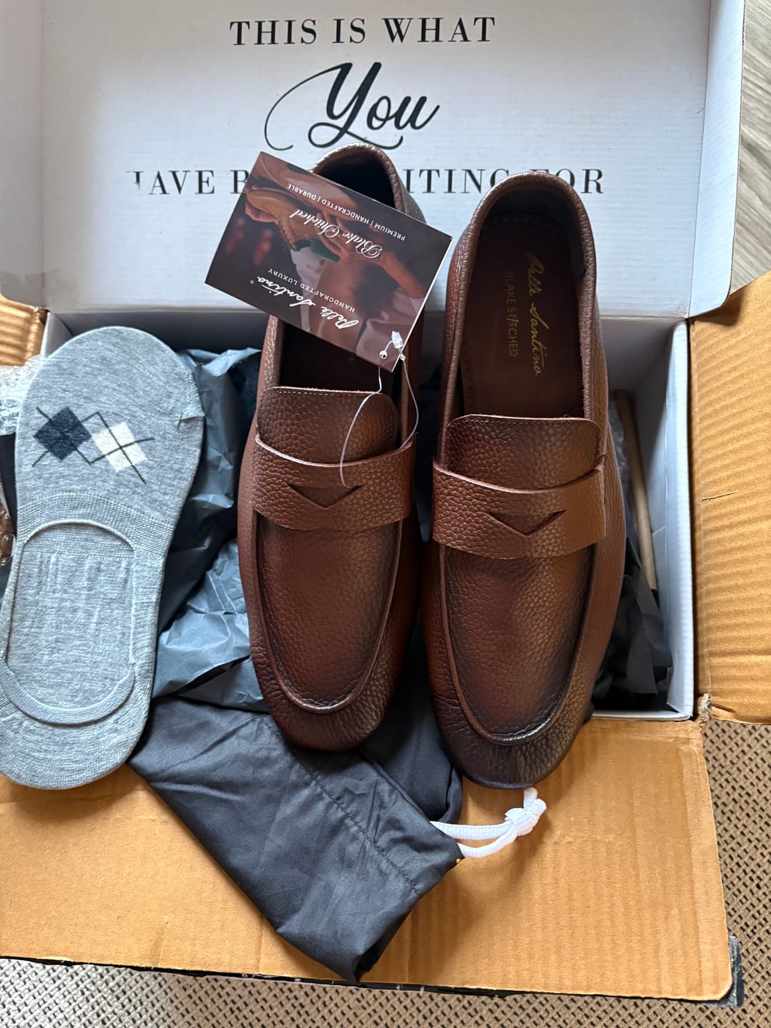 Customer photo review of Brown Milled Penny Loafers - Ultra-Flex
