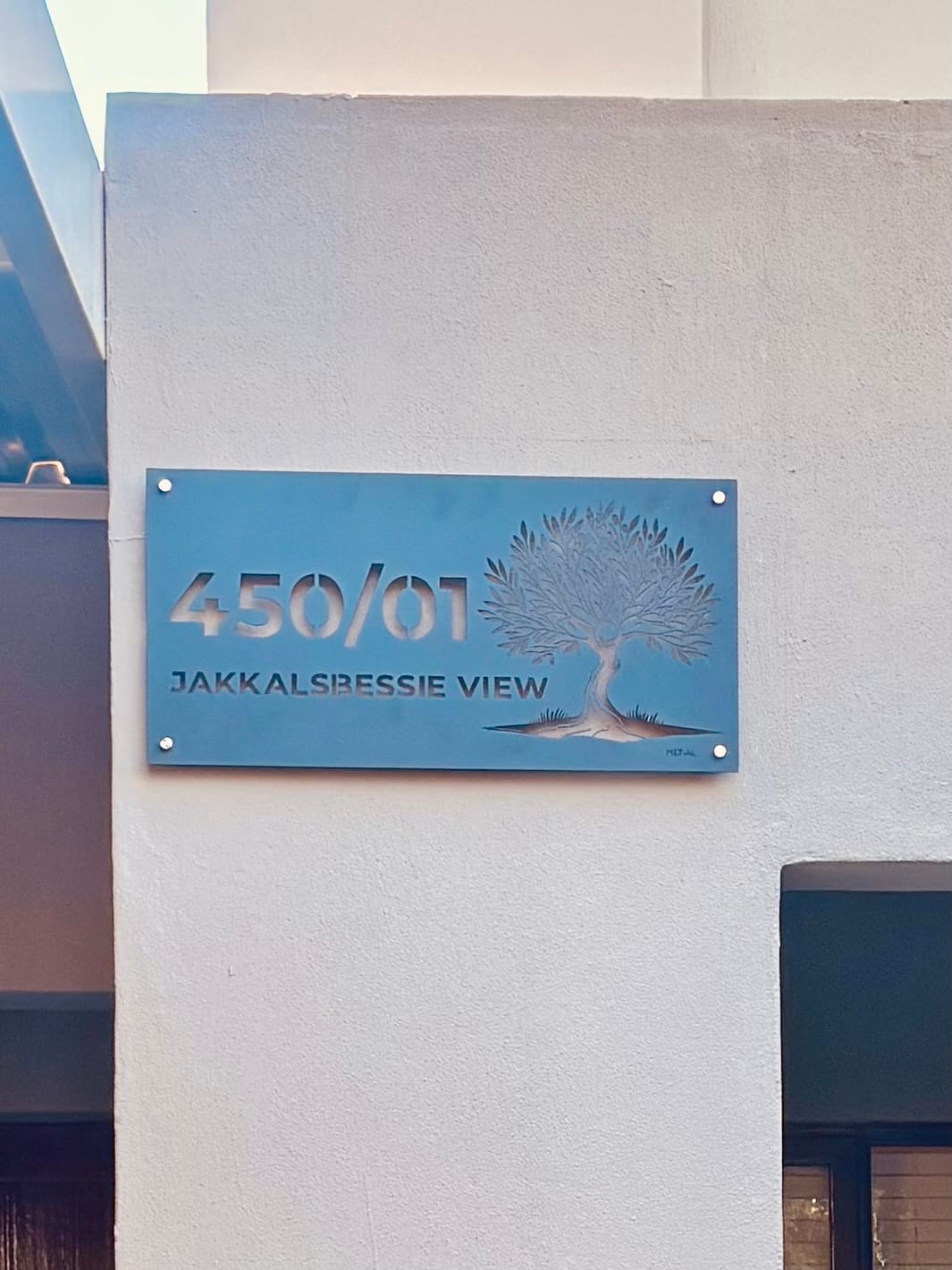 Customer photo review of The Olive Tree Metal House Number