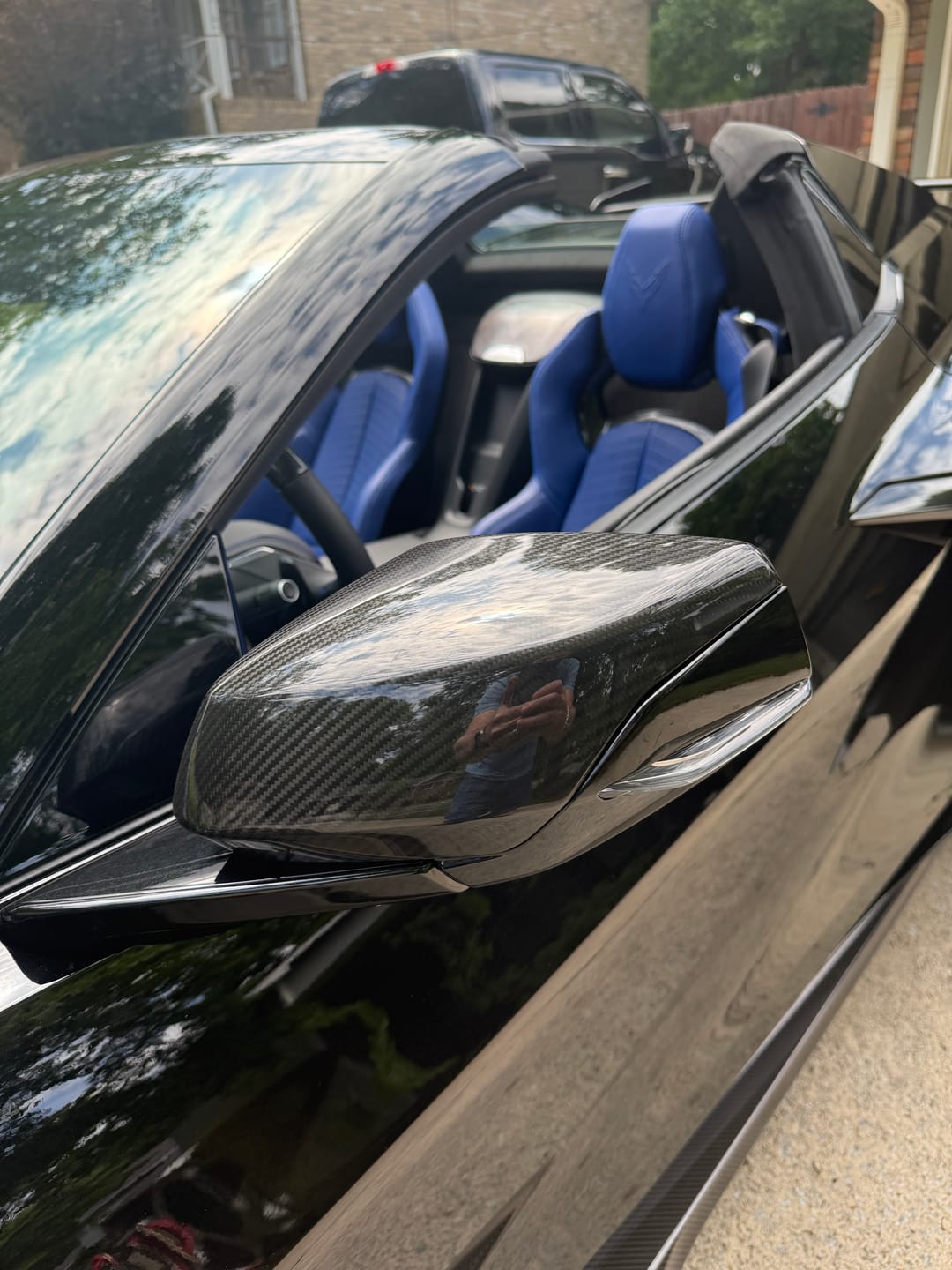 Customer photo review of Corvette C8 DRY CARBON FIBER Upper Mirror Covers