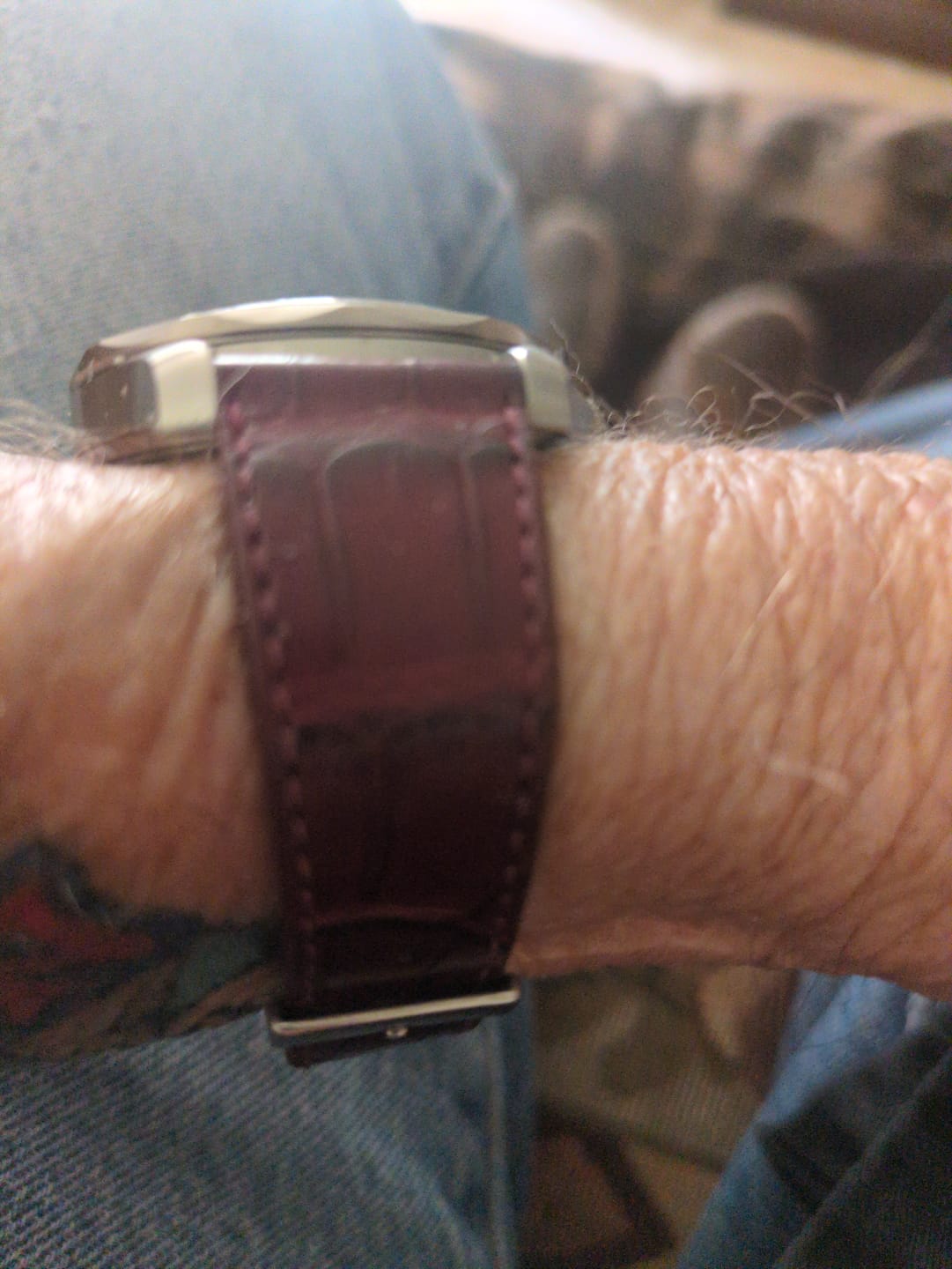 Customer photo review of Matte Bordeaux Alligator