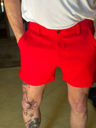 Customer photo review of Ultra-Stretch 5" Chino Shorts - Cherry Red
