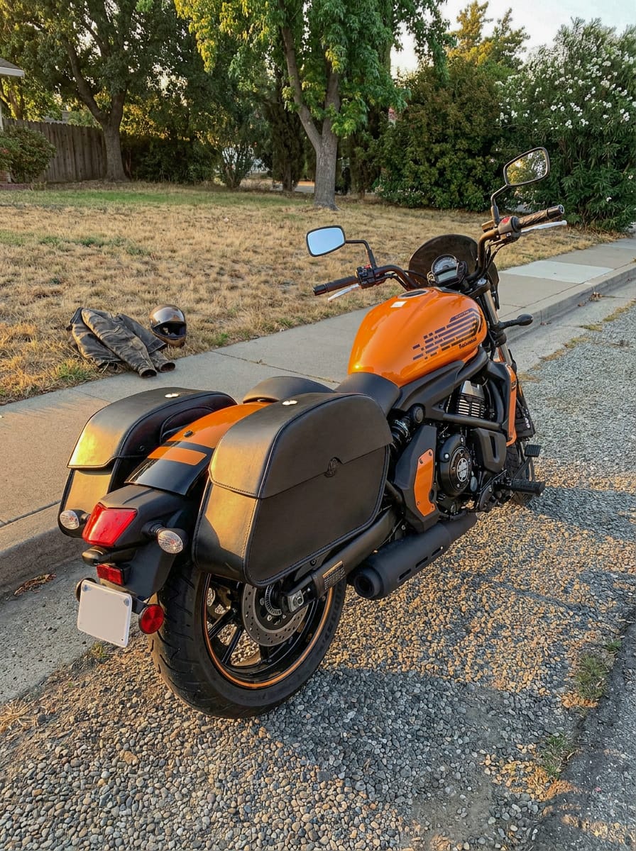 Customer photo review of 28L - Panzer Medium Hard Mount Kawasaki Vulcan S VN650 Motorcycle Saddlebags