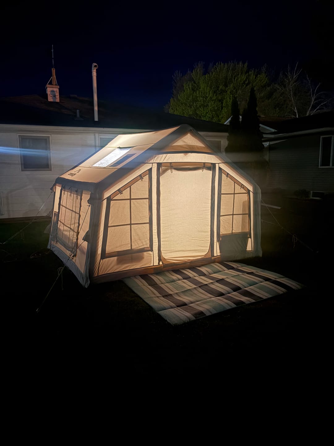 Customer photo review of Coody 8.0 Beige Inflatable Tent for Camping (1-4 person)